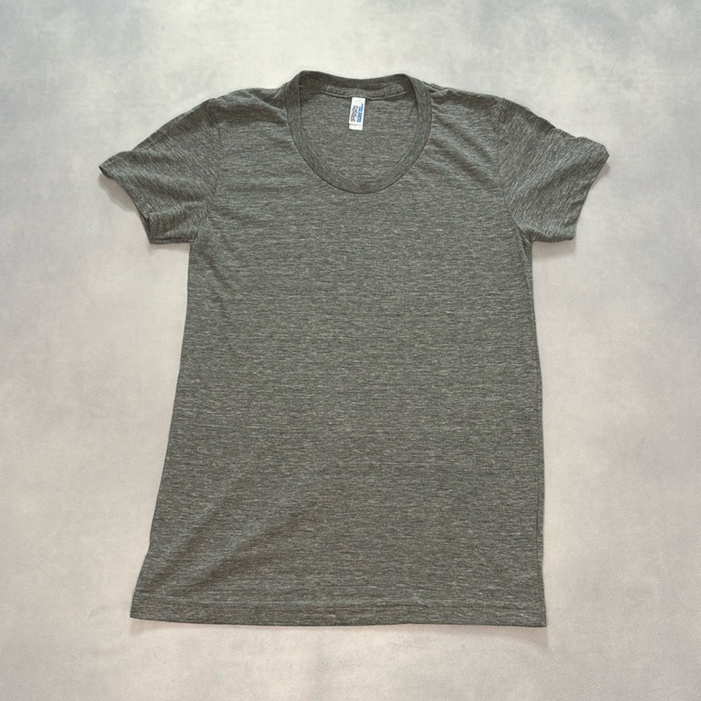 Women’s Large American Apparel “The Track Shirt” Heather Gray 50/25/25